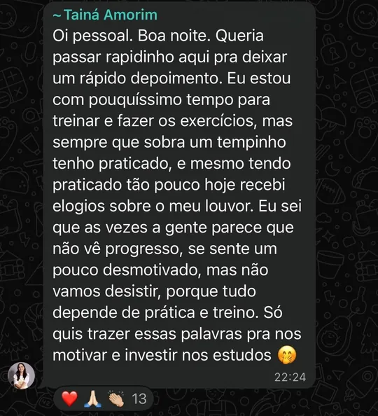 Depoimento de aluno da Luana Lopes 3