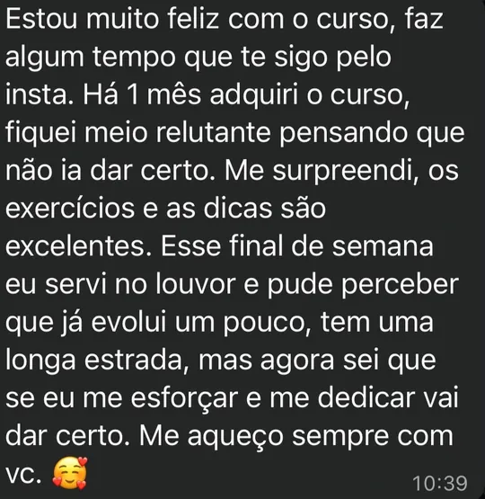 Depoimento de aluno da Luana Lopes 8