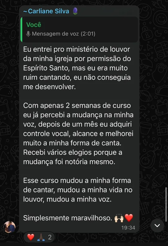 Depoimento de aluno da Luana Lopes 10