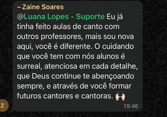 Depoimento de aluno da Luana Lopes 11